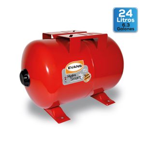 Tanque hidroneumático horizontal de 24 L.
